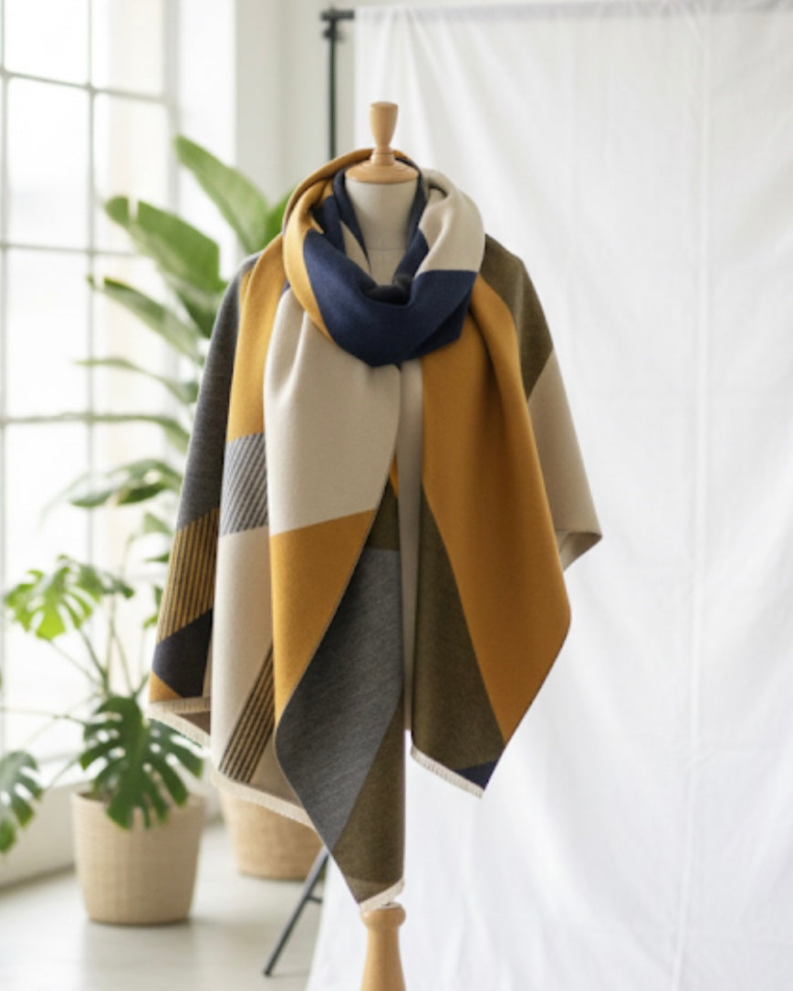 Geometric Yellow Elegance Scarf