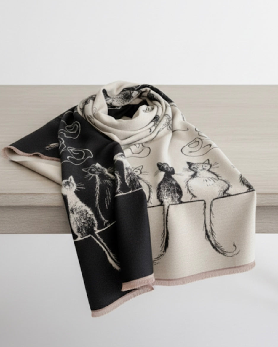 Kitty Black Couture Scarf