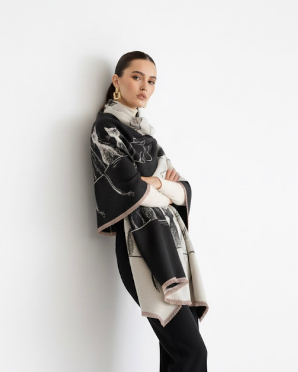 Kitty Black Couture Scarf