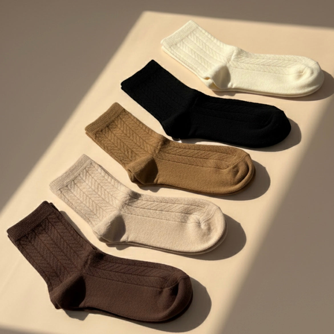 The Clay & Cream Crew Cotton Socks Set