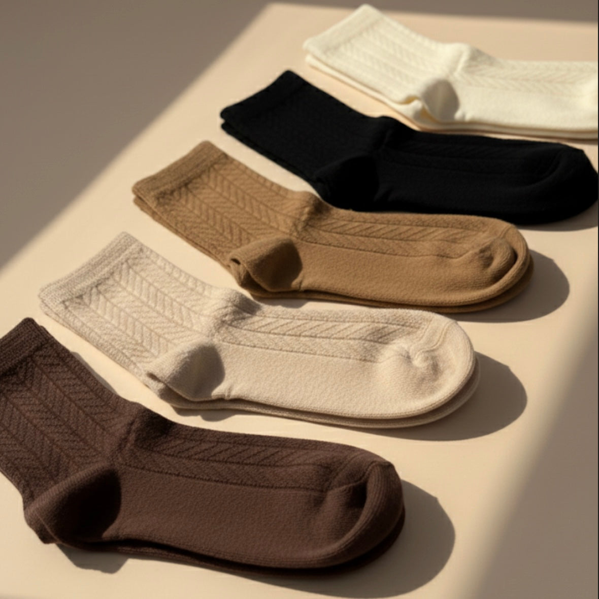 The Clay & Cream Crew Cotton Socks Set