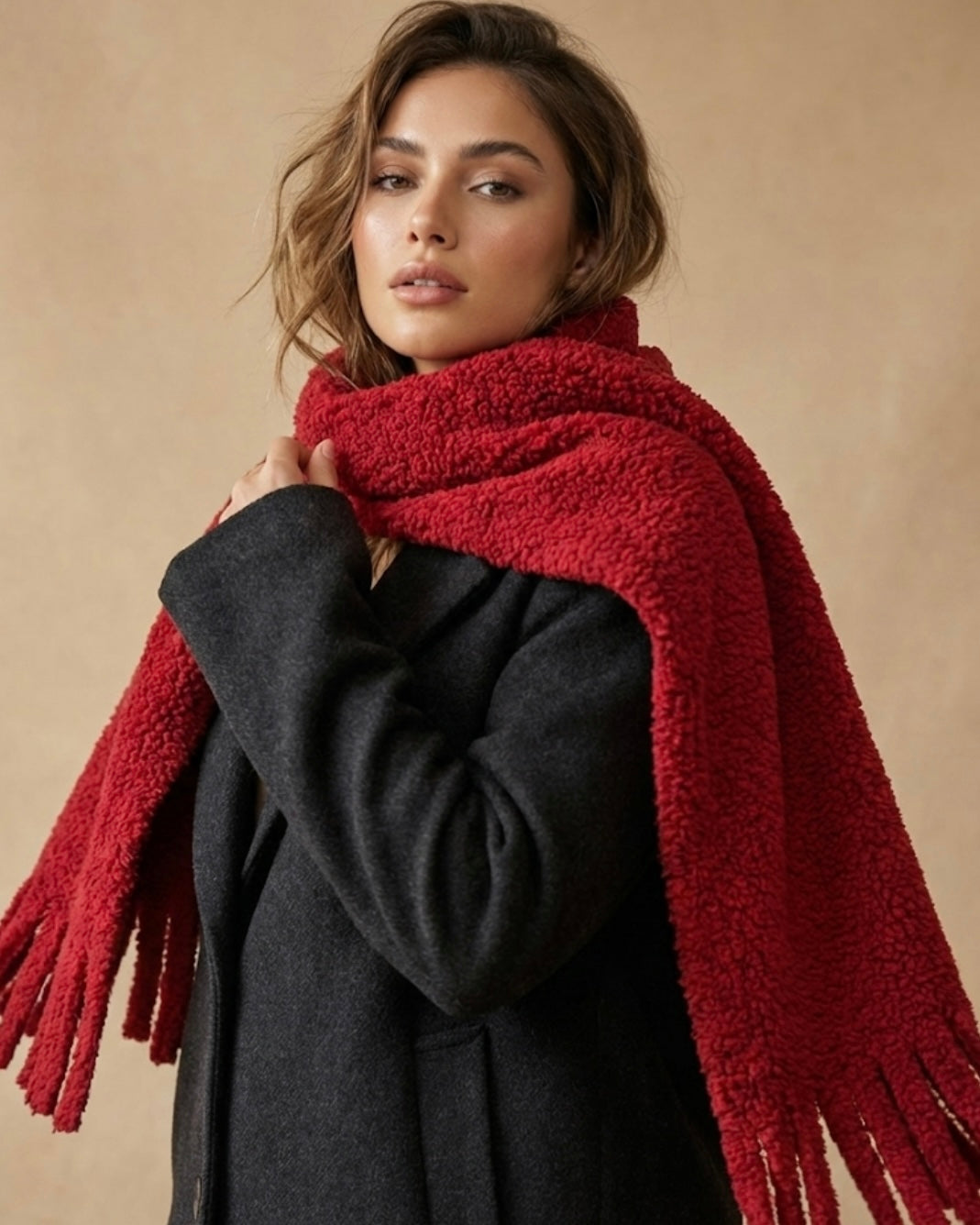 The Red Plush Cloudy Wrap - Offer Price