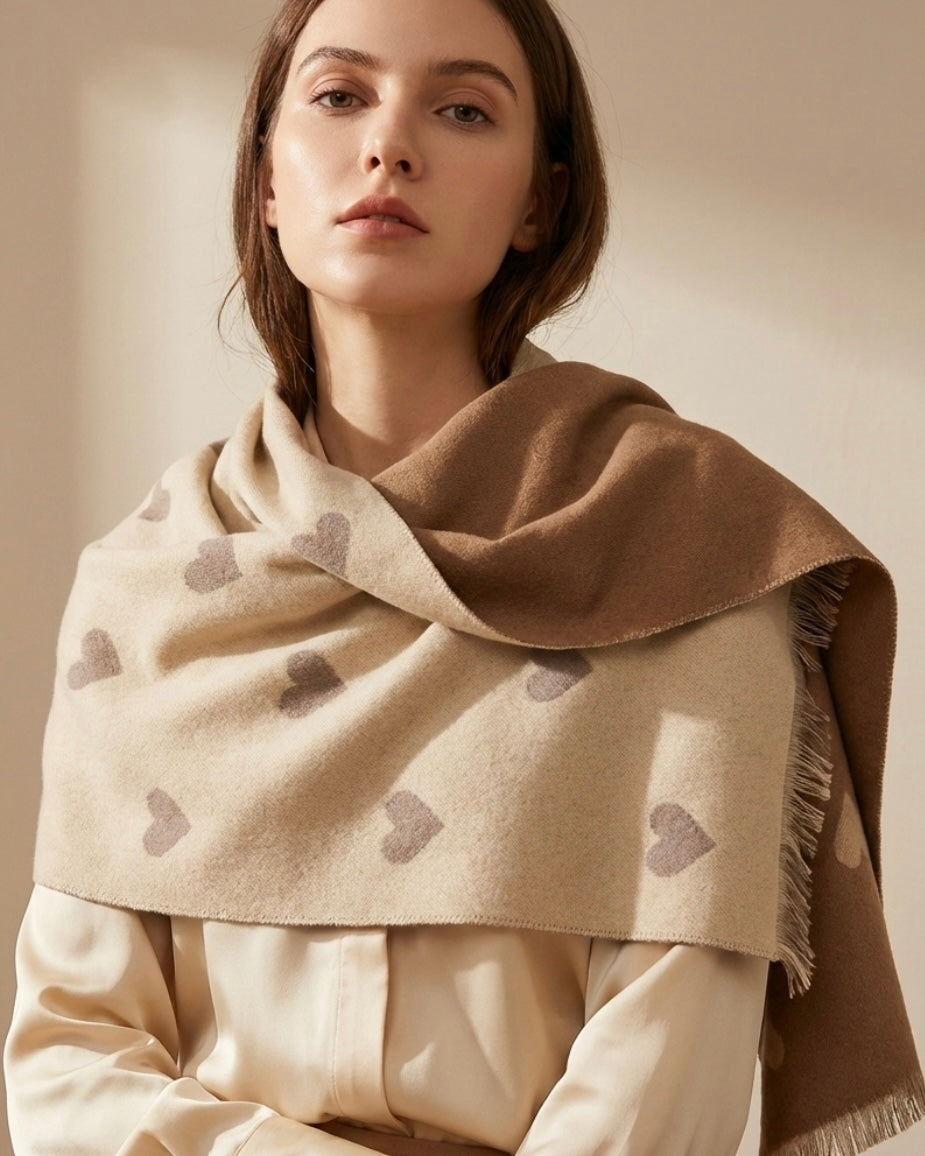 Bold Beige Romance Scarf