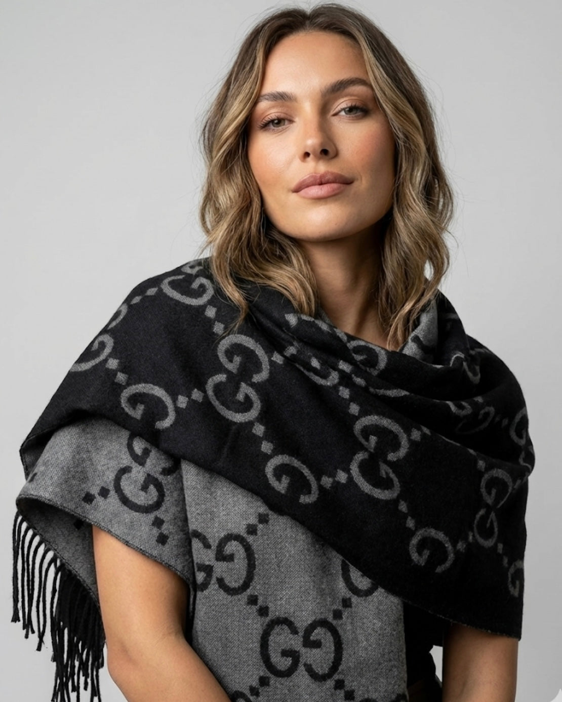 Gucci Fringed Jacquard Faux Cashmere