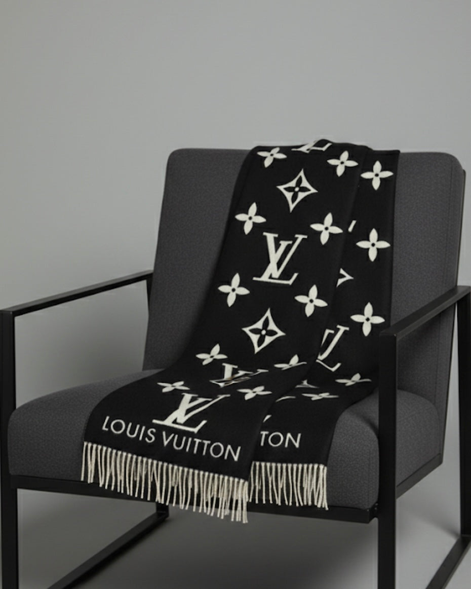Louis Vuitton Black White Monochrome Scarf