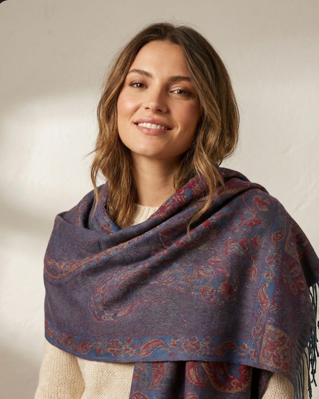 Pashmina Crimson & Gold Tapestry