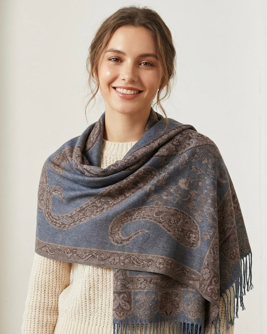 Pashmina Grey Taupe Classic Scarf