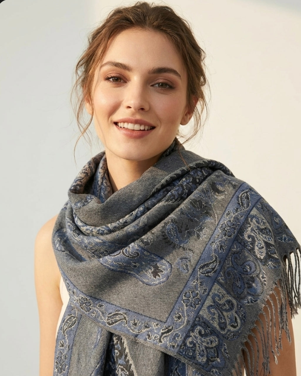 Pashmina Sapphire Smoke Scarf