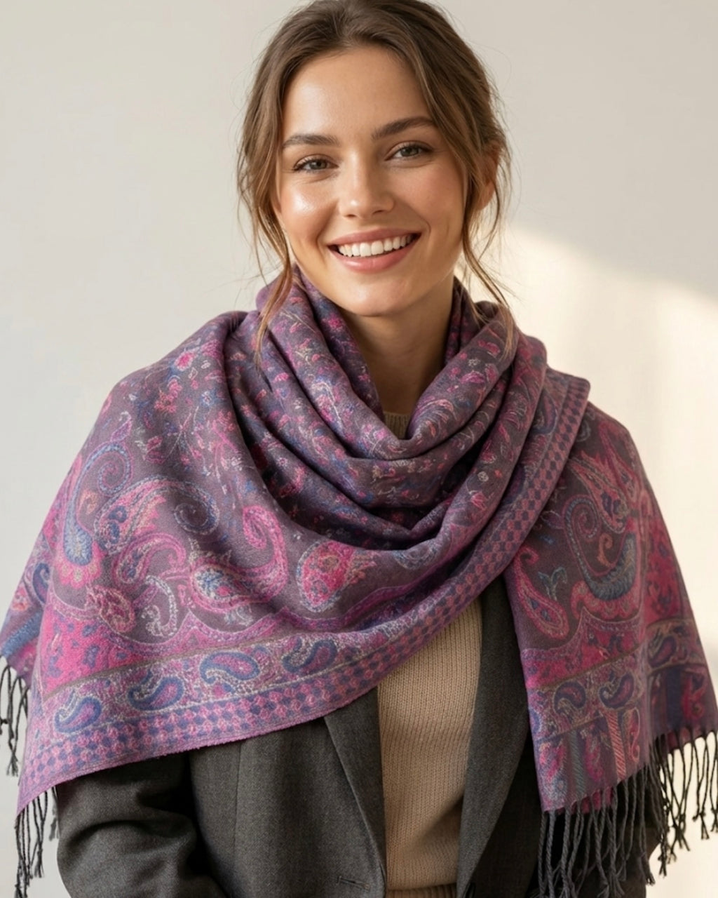 Pashmina Berry Mosaic Scarf