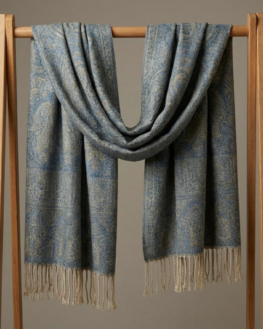 Pashmina Dusty Blue Willow Scarf