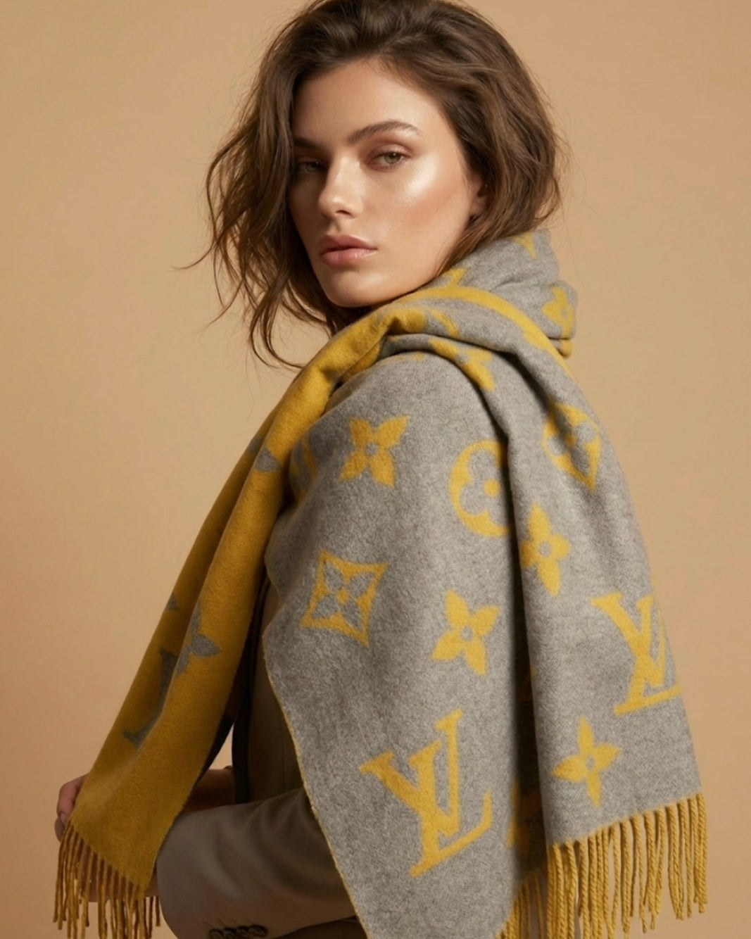 Louis Vuitton Mustard Reversible Scarf