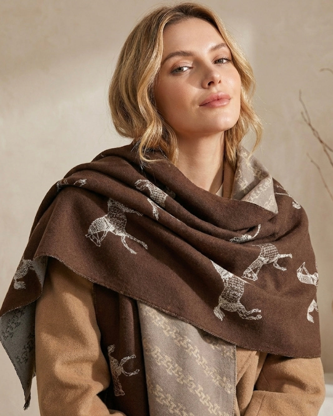 Coffee Brown Autumnal Rider Scarf