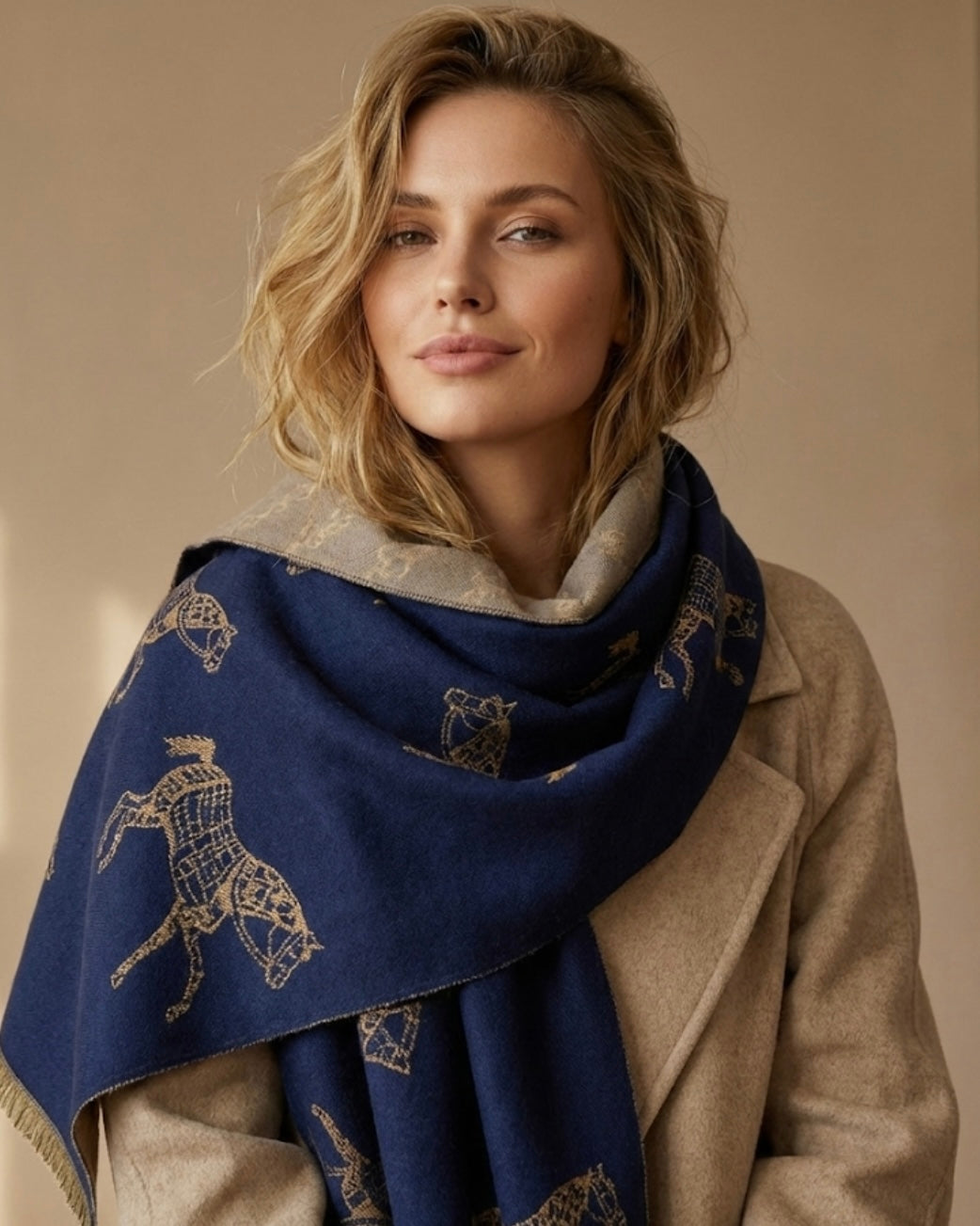 Navy Autumnal Rider Scarf