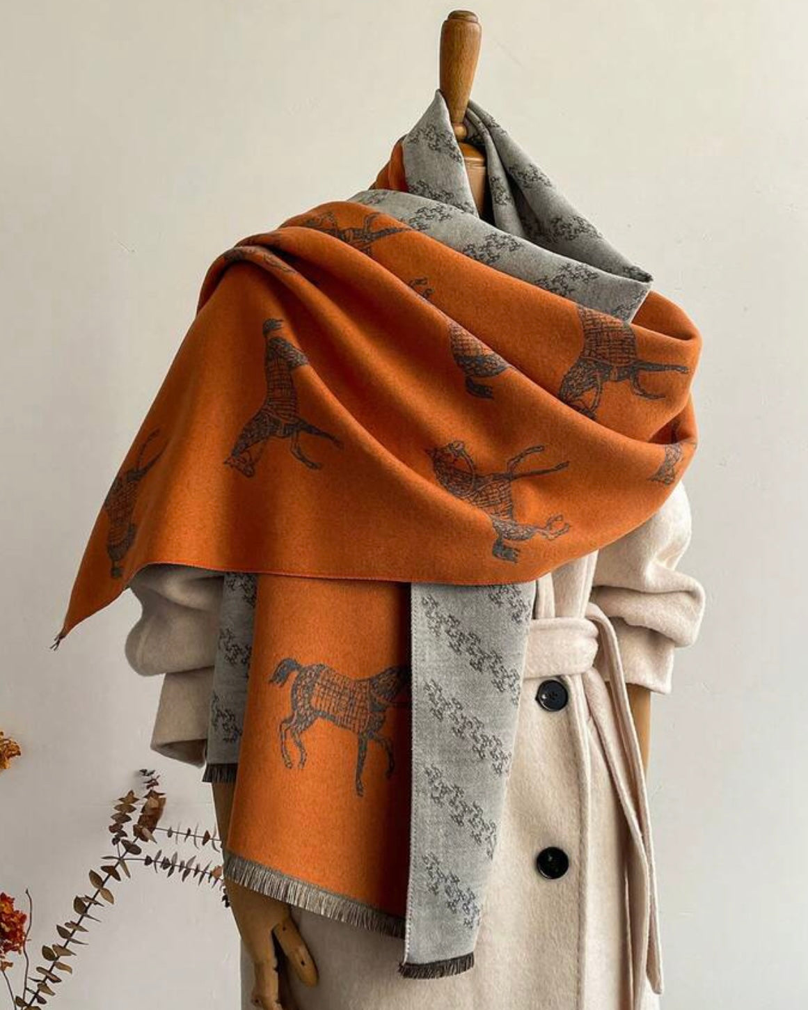 Orange Autumnal Rider Scarf
