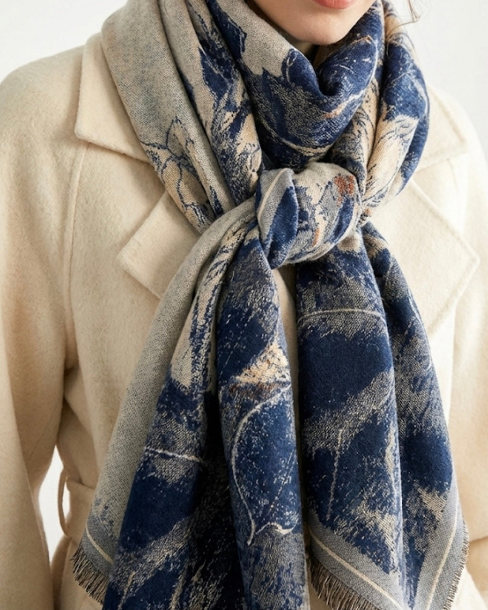 Frost & Navy Botanica Scarf