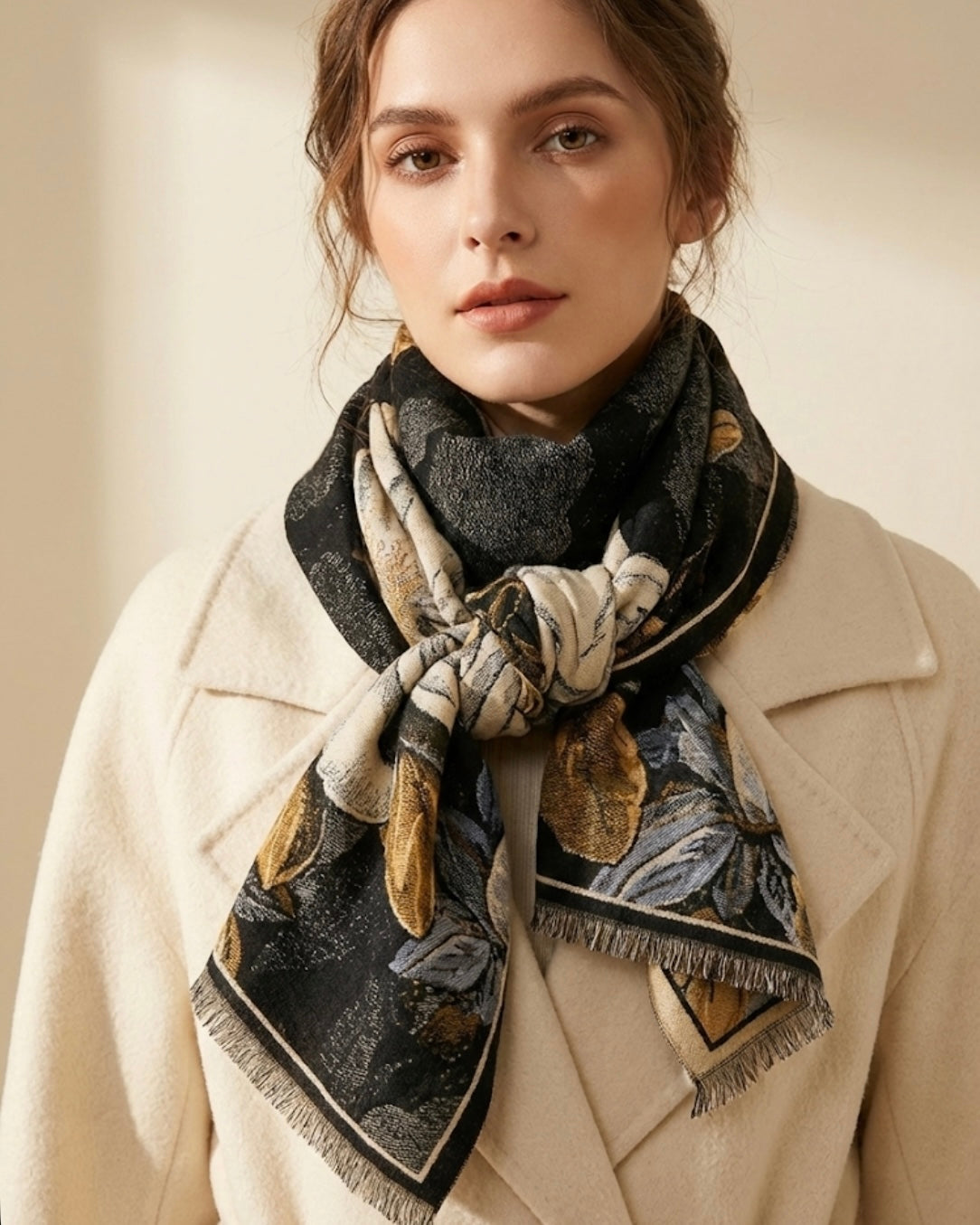 Vintage Flora Jacquard Scarf