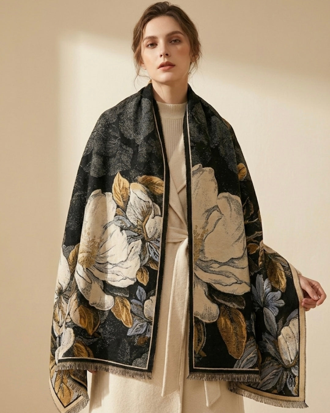 Vintage Flora Jacquard Scarf