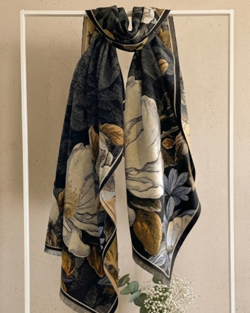Vintage Flora Jacquard Scarf