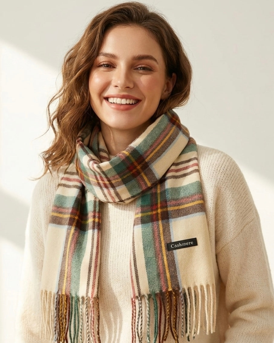 The Decadent Neutral Plaid Scarf