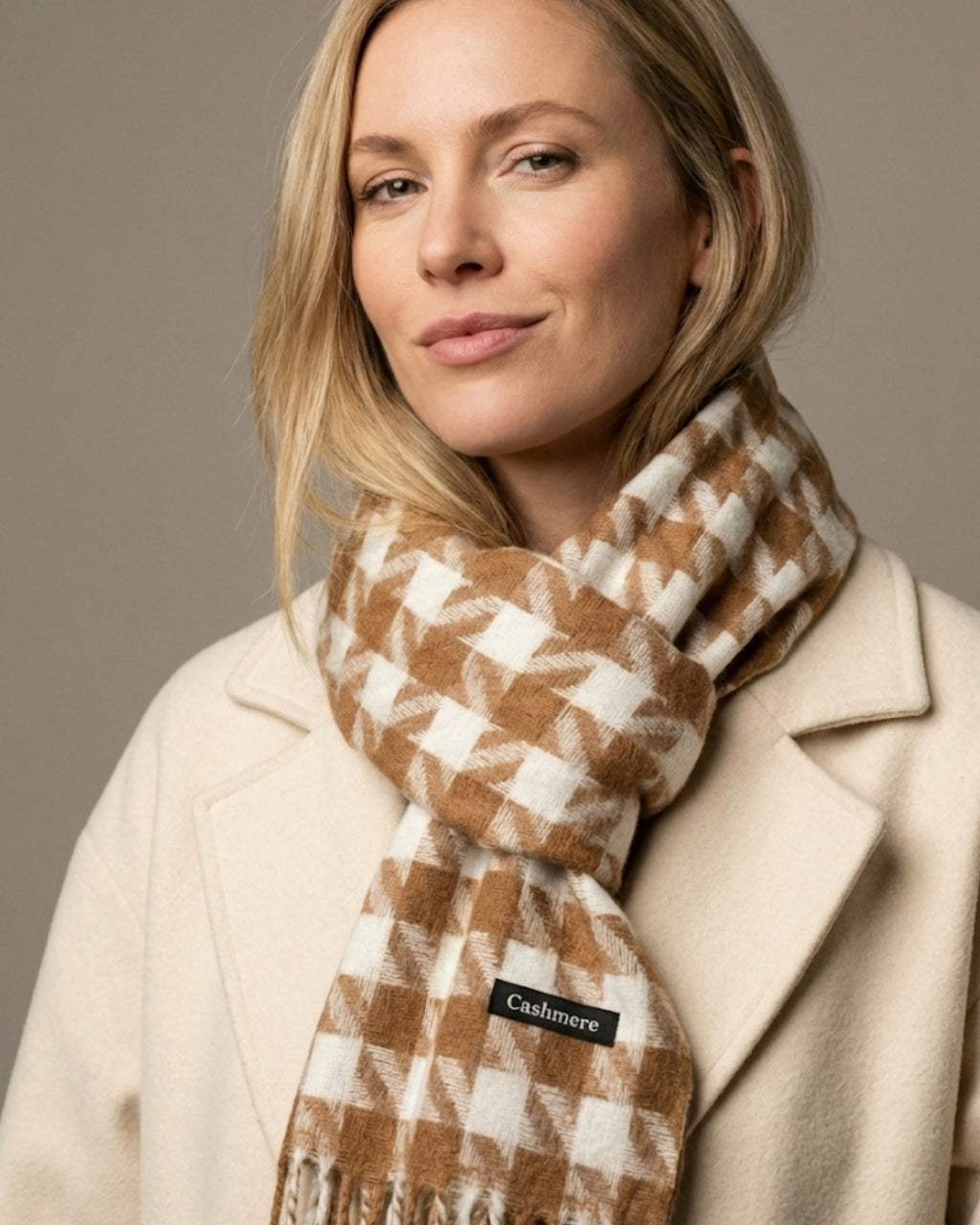 Rusted brown houndstooth Scarf