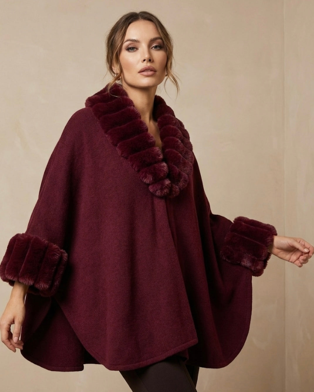 The Burgundy Whisper Poncho