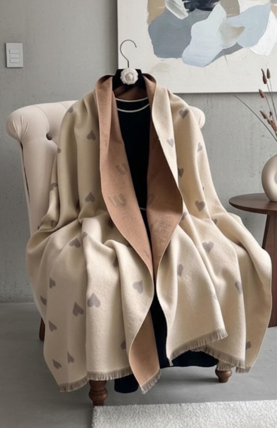 Bold Beige Romance Scarf